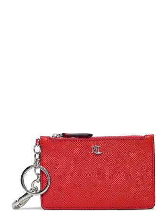 Lauren Ralph Lauren | Crosshatch Leather Zip Card Case | ONE SIZE