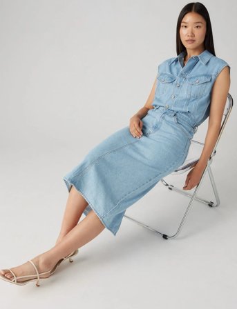 Levi's Iconic Sleeveless Dress Wrappe - Blue - XS