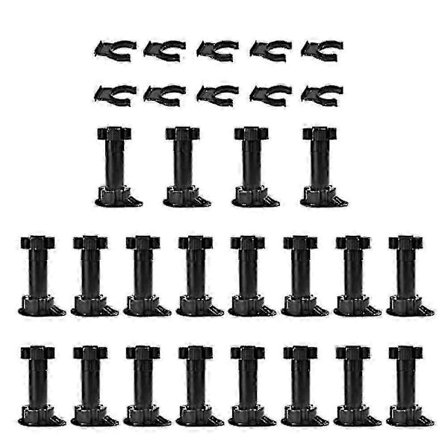 20 kpl Säädettävät huonekalujalat levykiinnikkeillä, yhteensopivat keittiökaappien ja -kalusteiden kanssa