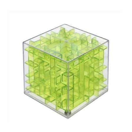 3D Labyrint Rullende Kule Rubiks kube, Transparent Seks-Sidet Pedagogisk Leke (Grønn)