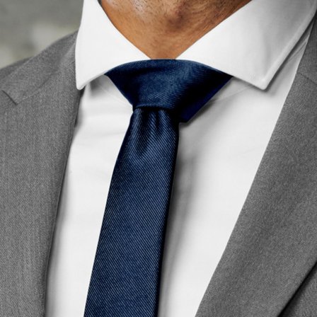 6 cm Navy Blue Grosgrain Skinny Tie for Men - Solid color neckties
