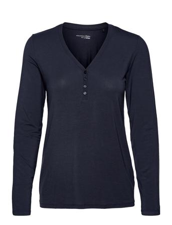 Shirt 1/1 Top Blå Schiesser