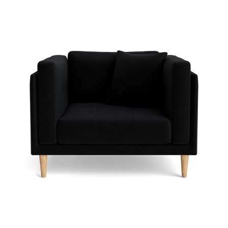 Cali lænestol - Riviera Sort - 104x92x76cm - Lænestol - Ekstra Rygpuder & 72cm Siddebredde - Komfortabel & Rummelig lænestol til Hjemmet