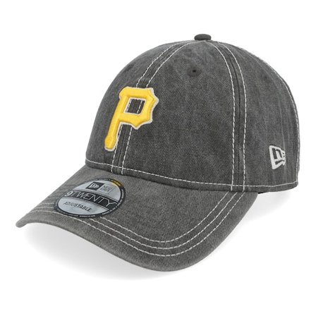 New Era - MLB Zwart unconstructed Cap - Pittsburgh Pirates Washed Contrast 9TWENTY Black/Yellow Dad Cap @ Hatstore