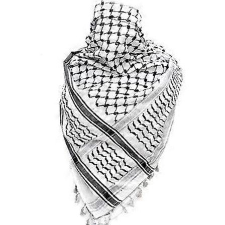 Palestinasjal Keffiyeh Arafat Hatta bred med tofsar Shemagh Keffiyeh Arabisk hundtandsmönster 100% Bomull