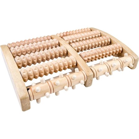 Fodmassageapparat i træ, fodmassagerulle, fodmassageapparat til lindring af smerter i svangen, fodmassagerulle, zoneterapi værktøj til plantar 