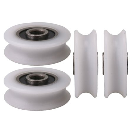 4 st vita inre dia 4 mm U-spår nylon remskiva hjul för skjutdörr (ruipei)
