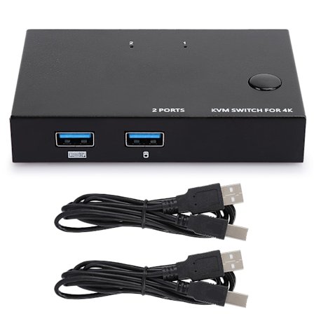 USB HDMI KVM Switch 2 Port 1 Skærmdeling til Tastatur Mus Printer KVM201