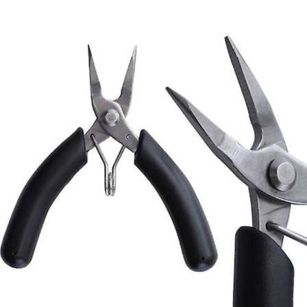 4 Tommers Mini Elektronisk Tang i Rustfritt Stål (Spiss Nesetang Flat Klemme)