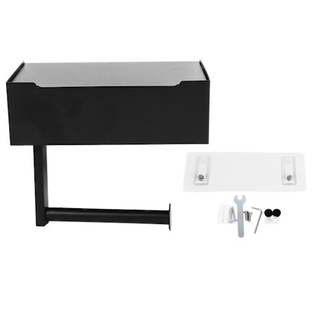 Väggmonterad toalettpappershållare i rostfritt stål med hylla för badrum