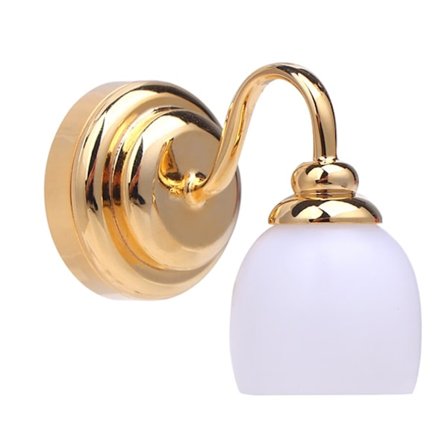 Vägglampa med guldbas, vägglampa för 1/12 miniatyrdockskåpdekoration
