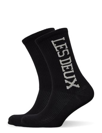 Les Deux Vertigo 2-Pack Rib Socks Underwear Socks Regular Socks Sort Les Deux