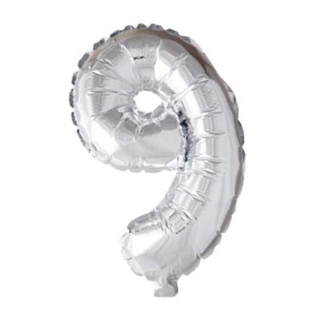 Folieballong Siffror 0-9 I Silver 102 Cm