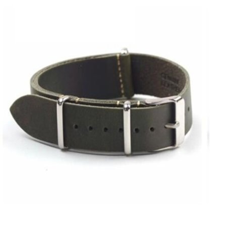 Natoband av mörkgrönt läder