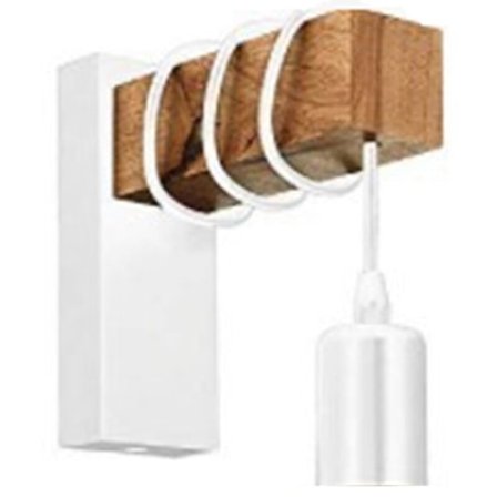 Nordisk vegglampe i tre og jern, trapper, hjem, TV-vegg, trevegglampe, avis, stue, vegglampe, hvit