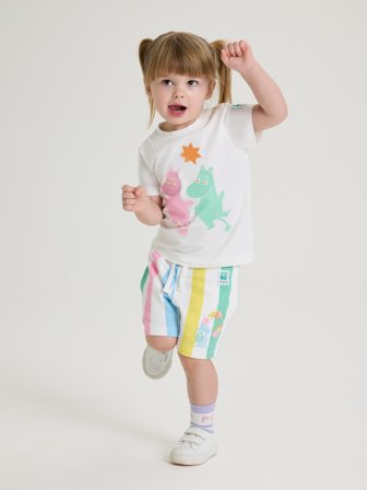 Polarn O. Pyret - Moomin sweatshorts - 98 - Childrenswear - white