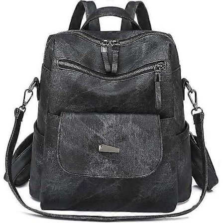 Vandtæt Læderrygsæk til Kvinder, Tyverisikringsrygsæk Mode Skolerygsække, Retro Rygsække til Kvinder Casual Rygsæk