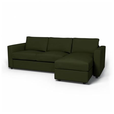 IKEA - soffa överdrag till Vimle 2-sitssoffa med schäslong, Moss, Sammet - Bemz