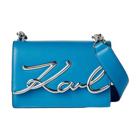 Karl Lagerfeld, Signature Small Shoulder bag Niebieski, Kobieta, Rozmiar: ONE Size