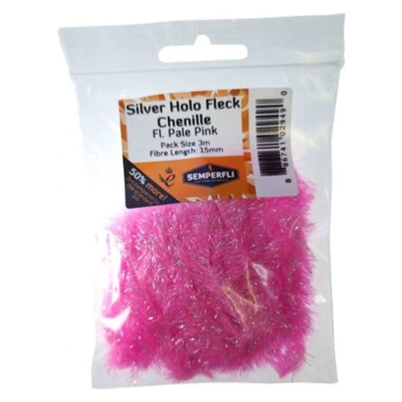 Semperfli Silver Tinsel Fleck 15mm Large - Fl Pale Pink