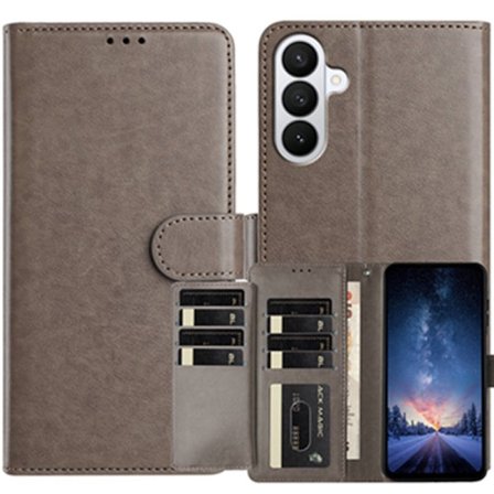 Samsung Galaxy S26 Pro Plånboksfodral Konstläder Folio Flip - Grå