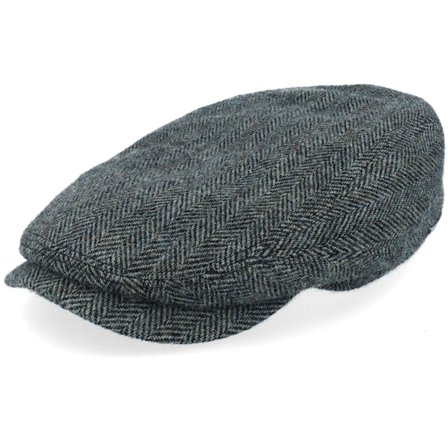 Stetson - Groen flatcap Cap - Driver Wool Herringbone Moss Green Flat Cap @ Hatstore
