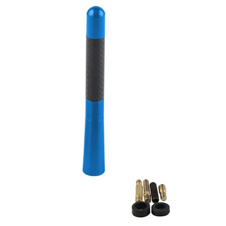 Universal 4,7" Carbon Fiber Kort Antenne Mast Bil AM/FM Radio Aluminium Sort Aerial Stubby Topper Udskiftning(Blå)