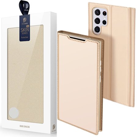 Dux Ducis Skin Pro-deksel med flip for Samsung Galaxy S22 Ultra Gold