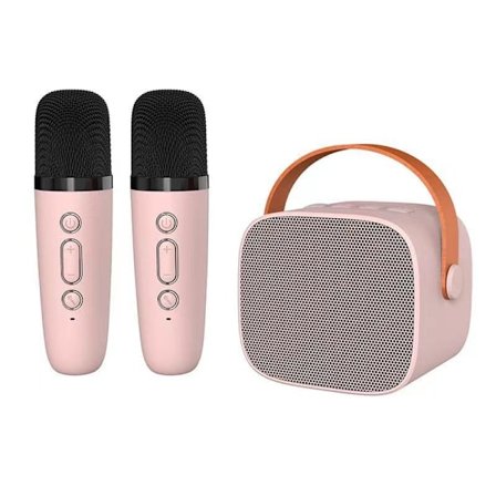 Mini Karaoke Maskine til Børn, Bærbar Bluetooth Højttaler med Trådløs Mikrofon, Gaver til Drenge Piger 4-10+ År Gamle Fødselsdag Jul Fest (Pink)