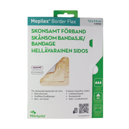 Mepilex Border Flex Skumbandasje, 7,5 x 7,5 cm, 3 stk.