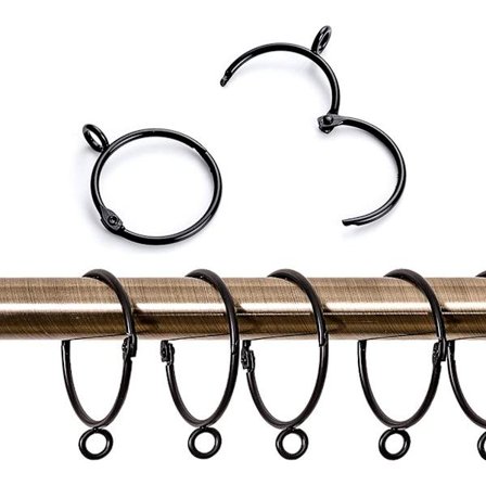 20 kappaletta metalliverhorenkaat, avoin ja suljettu rengasripustus