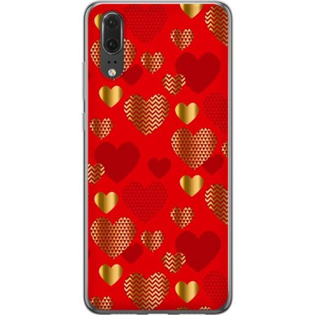Kompatibelt Mobilskal till Huawei Huawei P20 GoldenHearts