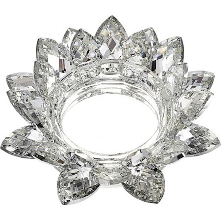 Dekorativ Lysestager Tealight Holder Krystal Blomst Lotus Lysestager Til Votiv eller Søjlelys Op Til 3" Bred Klar