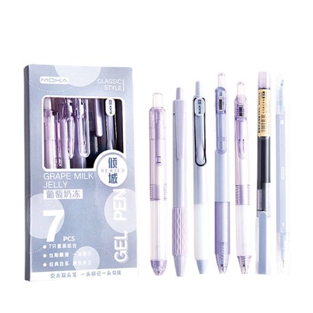 7 st svart gelpenna för studenter 0,5 mm Retractable Gel Pen Multipurpose Smoothing Ink Pen Back To School Present