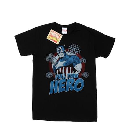 Marvel Herr Captain America Full Time Hero T-Shirt XXL Svart Black XXL