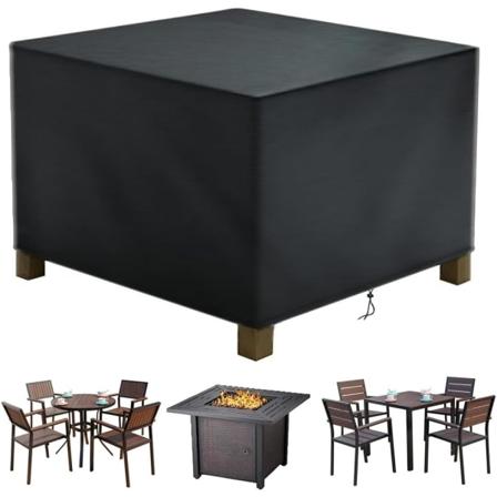 Hagemøbeltrekk, møbelbeskyttelsestrekk stue presenning, 420D Oxford stoff utendørs bordtrekk (120 * 120 * 74 CM) 120*120*85CM
