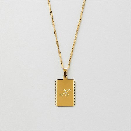 Isadora Halsband gravyr - 24K Guldpläterat Sterling Silver - Safira