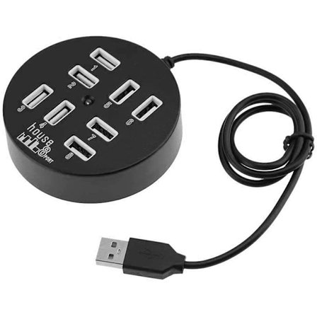 8-portars USB -laddaradapter med hög hastighet med LED