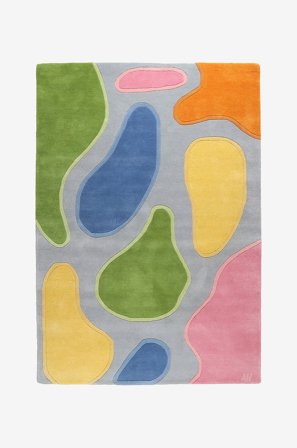 InHouse Group - Uldtæppe Amoboes Small - Blå - Uldtæpper - 60X90 - Fra Homeroom