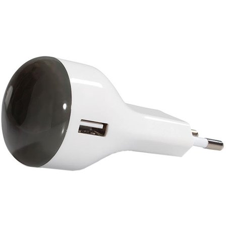 CAPiDi USBNL2.1A Nattlampe med USB-lader svart, Belysning