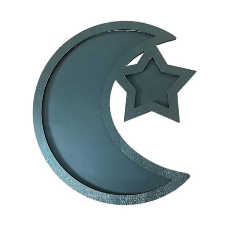 Ramadan Træbakke Eid Taller Ramadan Dekorationer Serveringsstel (1 stk, Blå)