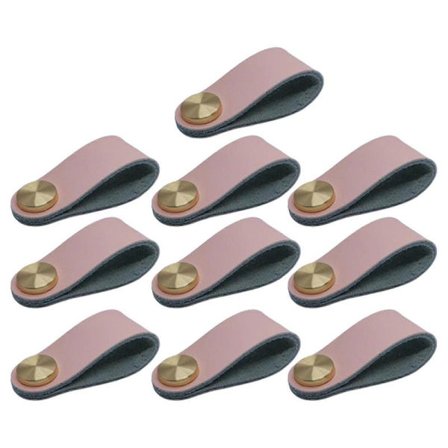 10 stk. Læder Skuffegreb Møbelhåndtag, Skuffegreb til Skabe Bløde Skabsgreb for at Undgå Kollision for Børnesikkerhed