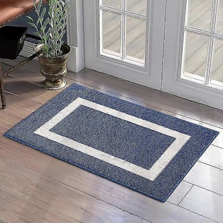 Indendørs dørmåtte, skridsikker absorberende smudsafvisende entrémåtte, dørmåtte indendørs (marineblå, 60*90 cm)
