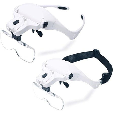 Suurennuslasit valolla lähietäisyydelle, ladattavat suurennuslasit, vaihdettavat linssit 1.0X 1.5X 2.0X 2.5X 3.5X lukemiseen, taiteeseen ja käsitöihin