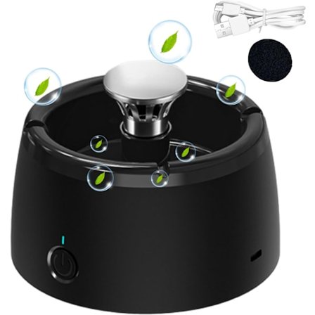 Askkoppar för inomhusbruk, 3 i 1 renluftsaskkopp luftrenare askkopp 2 växlar negativa joner 360° absorption