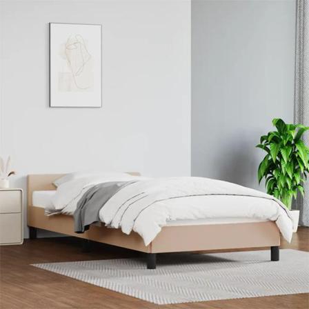 Vidaxl Sängram Med Huvudgavel Cappuccino 80x200 Cm Konstläder Brun
