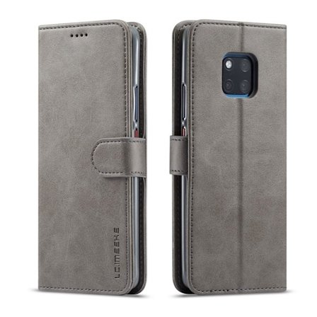 LC.Imeeke läder Huawei Mate 20 Pro fodral - Silver/Grå