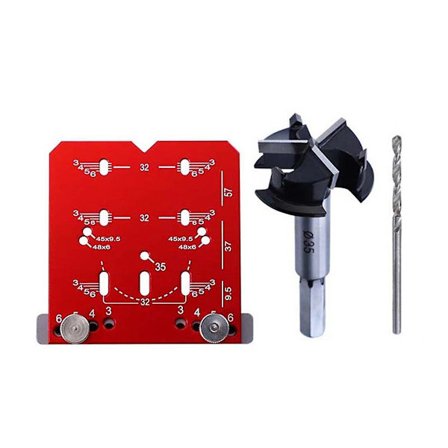 Skaphengseljigg, Justerbar Boring 35Mm Borguide Skjult Hengseljigg, Passer 45Mm & 48Mm To-Hulls Avstand Hengsler B