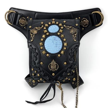Miehet naiset Fanny Pack -vyötärölaukku Steampunk One-Shoulder Crossbody -ketju naisten miesten muoti As shown in the figure