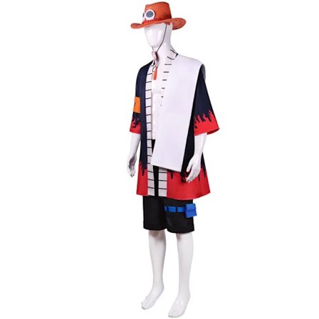 One Piece Portgas D Ace Cosplay Kostym Vuxen Anime Kimono Set W